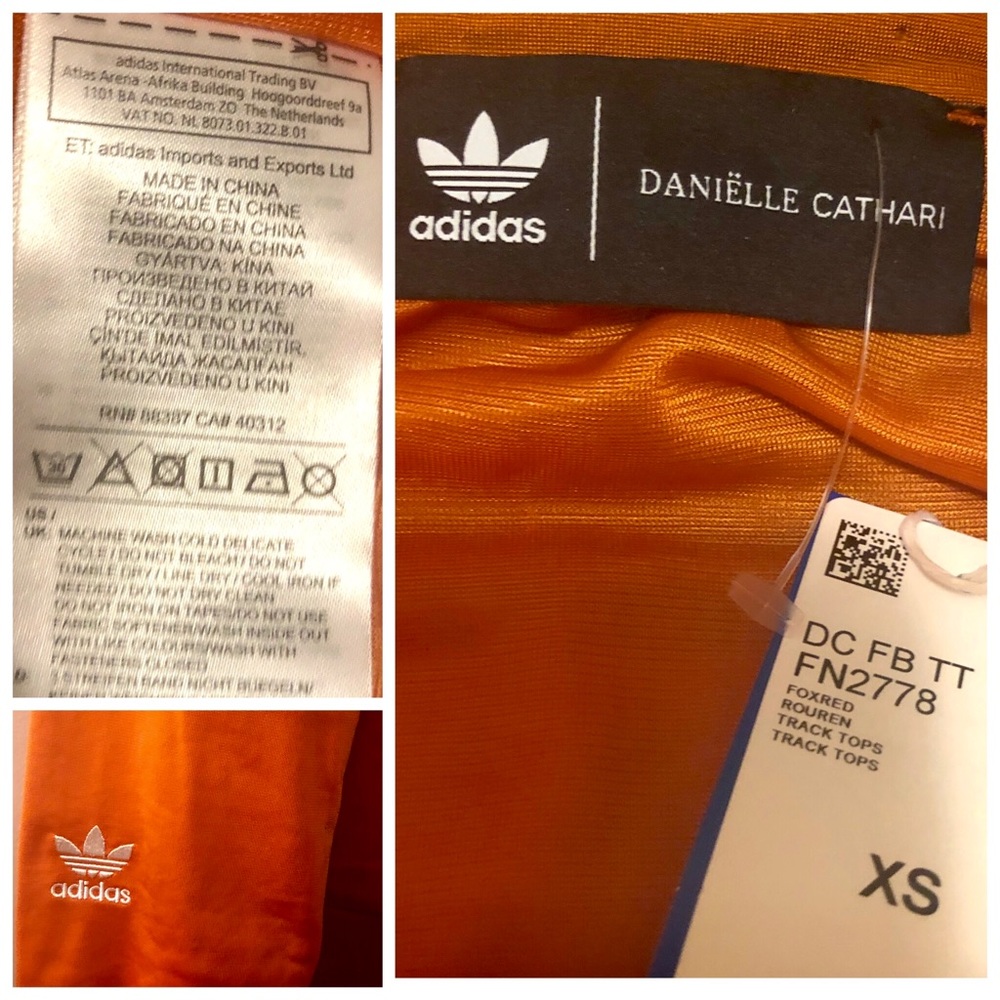 New Adidas Danielle Cathari Collab Track Jacket Firebird Burnt Orange XS Rare - Picture 8 of 16